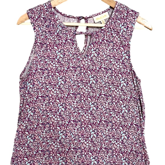 Modcloth Sleeveless Knit Top With Keyhole Accent Purple and Blue Size Small - Picture 3 of 7